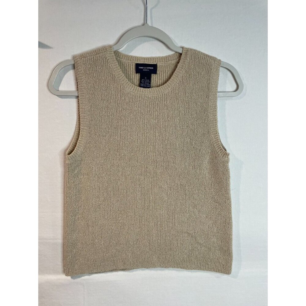 Limited America Womens Crochet Short Sleeve Neutral Top- Size Small